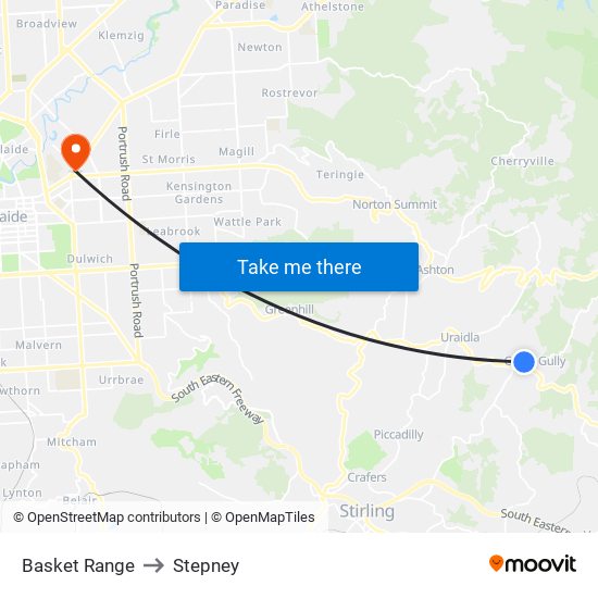 Basket Range to Stepney map