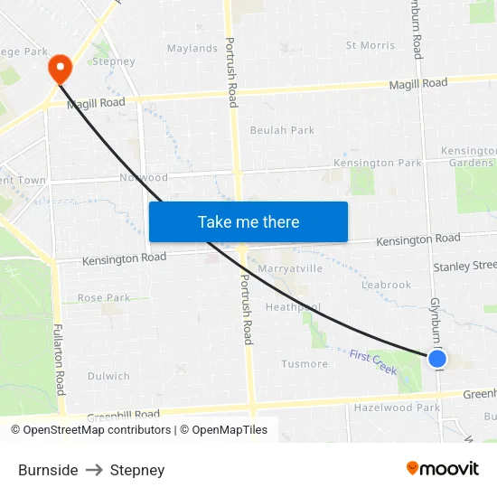 Burnside to Stepney map