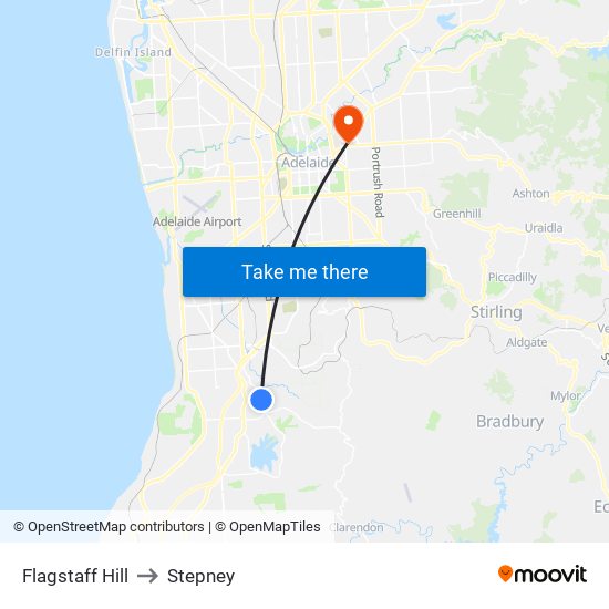 Flagstaff Hill to Stepney map