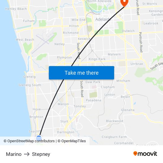 Marino to Stepney map