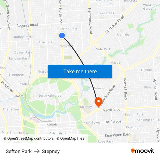 Sefton Park to Stepney map