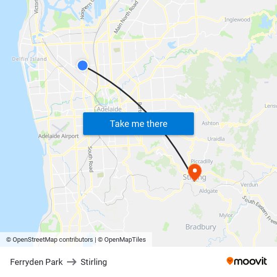 Ferryden Park to Stirling map