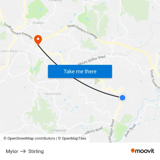 Mylor to Stirling map