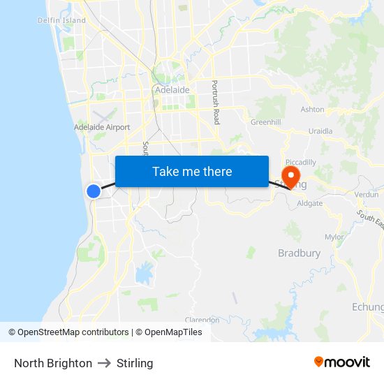 North Brighton to Stirling map