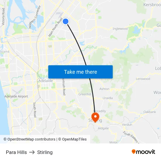 Para Hills to Stirling map
