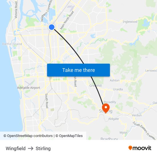 Wingfield to Stirling map