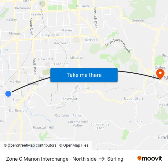 Zone C Marion Interchange - North side to Stirling map