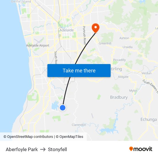 Aberfoyle Park to Stonyfell map