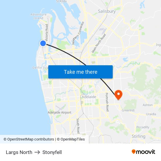 Largs North to Stonyfell map