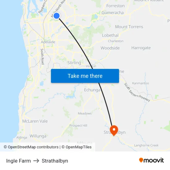 Ingle Farm to Strathalbyn map