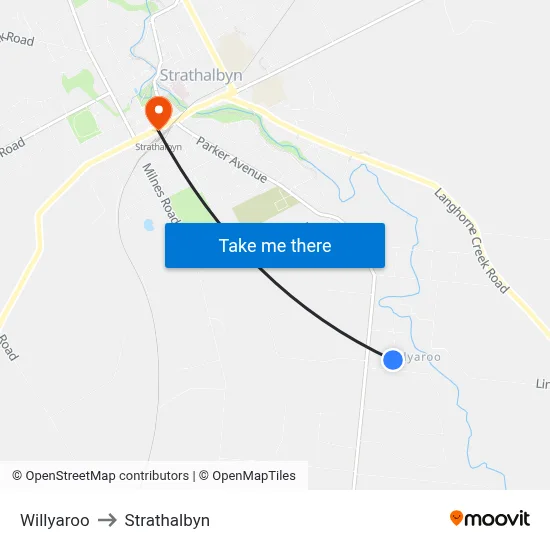 Willyaroo to Strathalbyn map