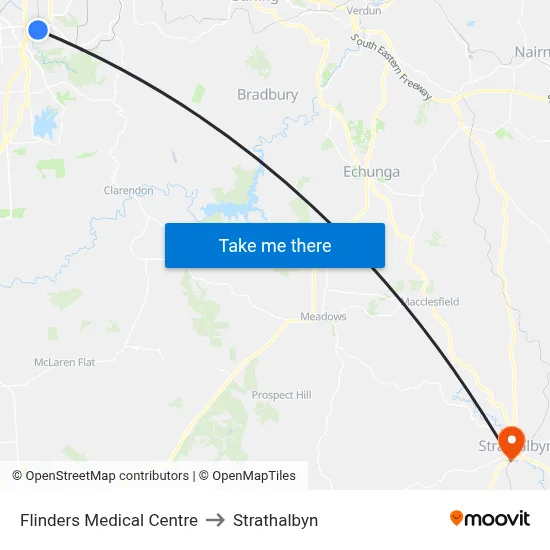 Flinders Medical Centre to Strathalbyn map
