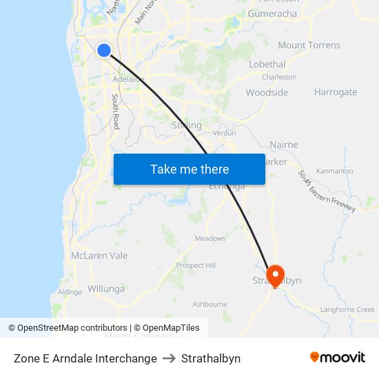 Zone E Arndale Interchange to Strathalbyn map