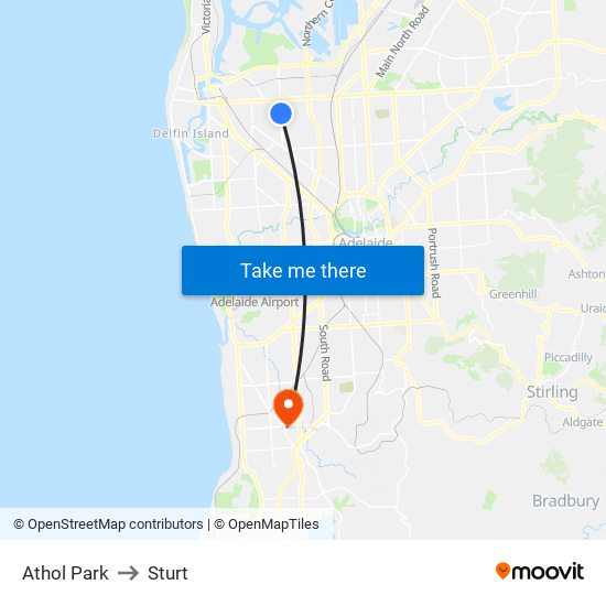 Athol Park to Sturt map