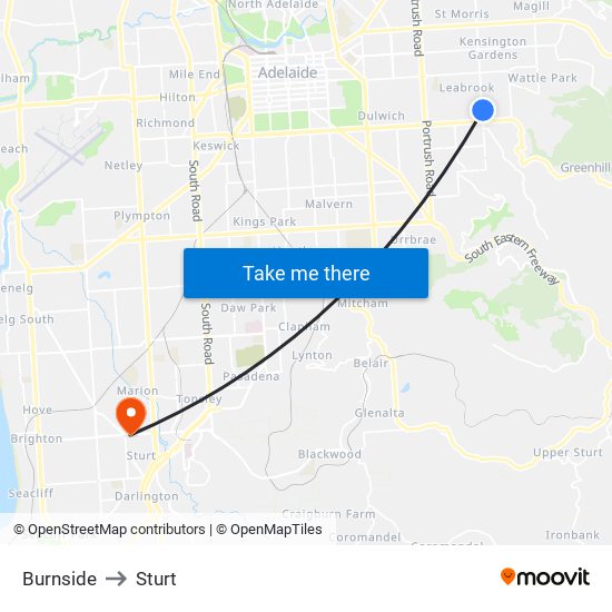 Burnside to Sturt map