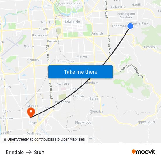 Erindale to Sturt map