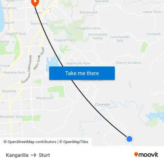 Kangarilla to Sturt map