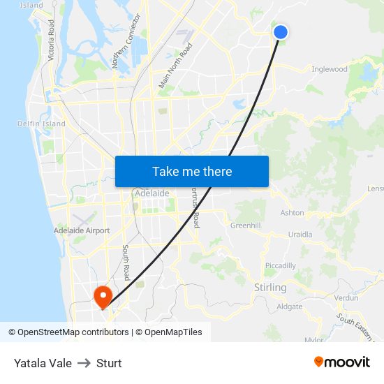 Yatala Vale to Sturt map