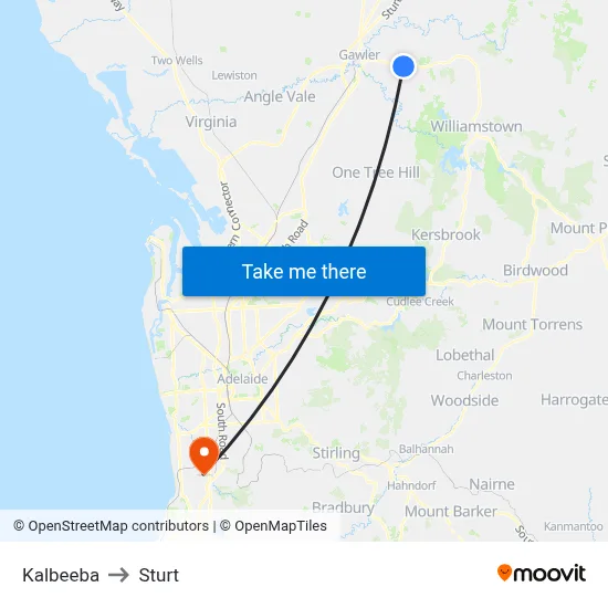 Kalbeeba to Sturt map