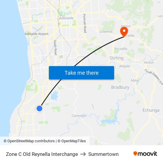 Zone C Old Reynella Interchange to Summertown map