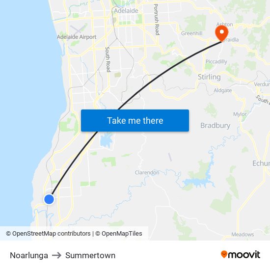 Noarlunga to Summertown map
