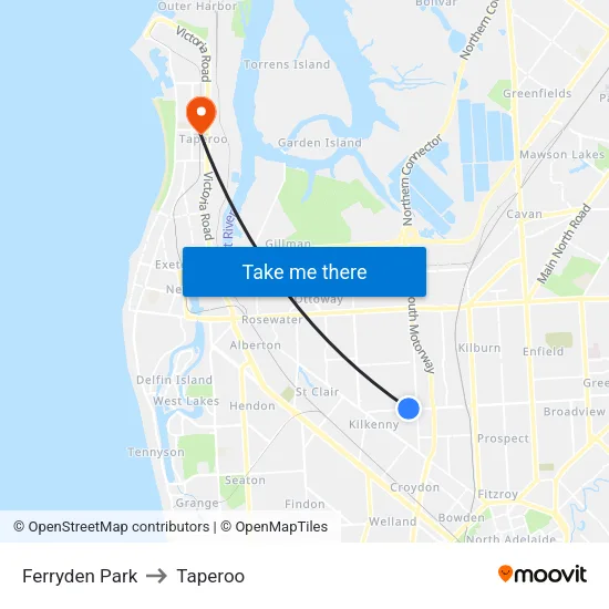 Ferryden Park to Taperoo map