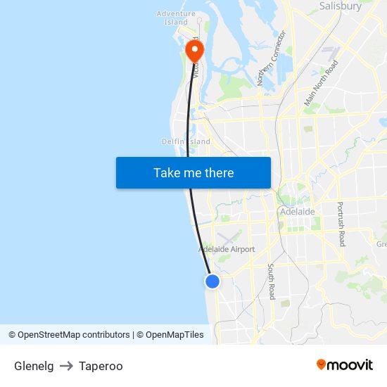 Glenelg to Taperoo map