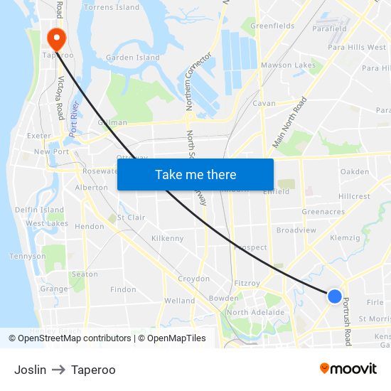 Joslin to Taperoo map