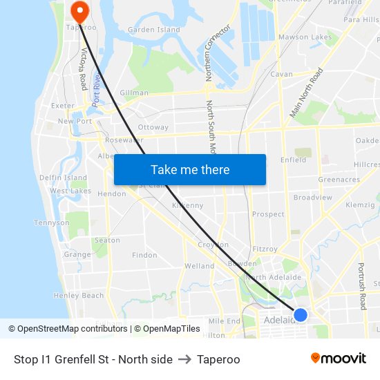 Stop I1 Grenfell St - North side to Taperoo map