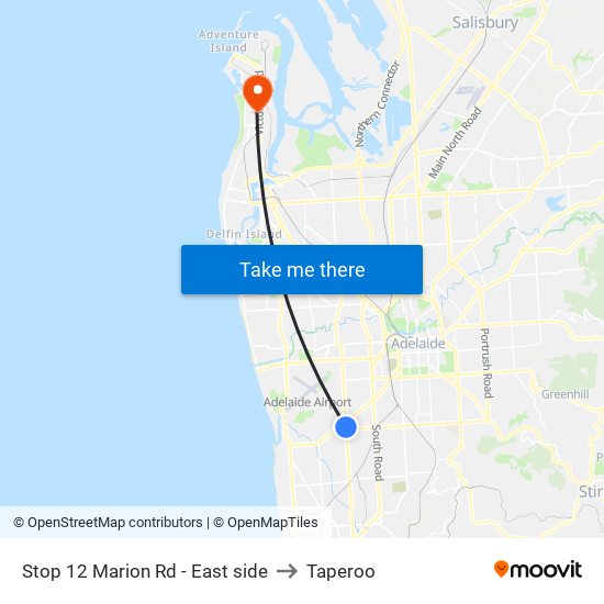 Stop 12 Marion Rd - East side to Taperoo map