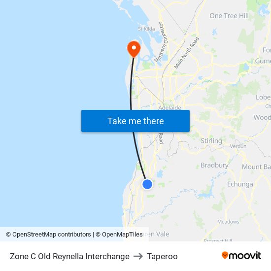 Zone C Old Reynella Interchange to Taperoo map