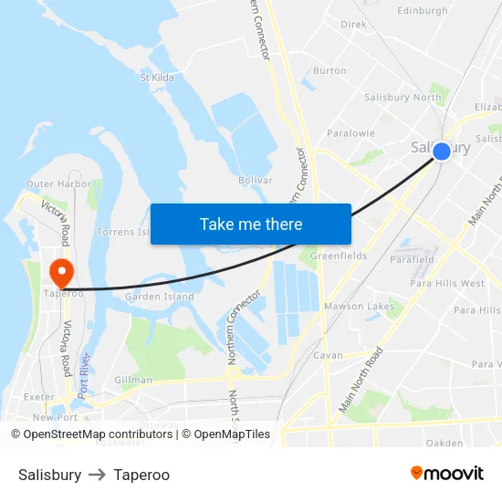 Salisbury to Taperoo map