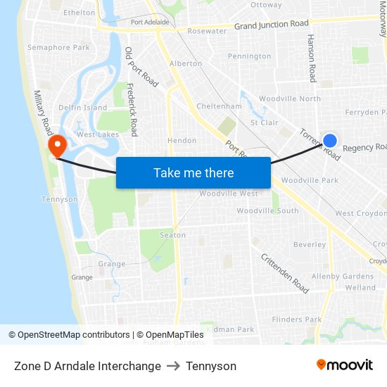 Zone D Arndale Interchange to Tennyson map