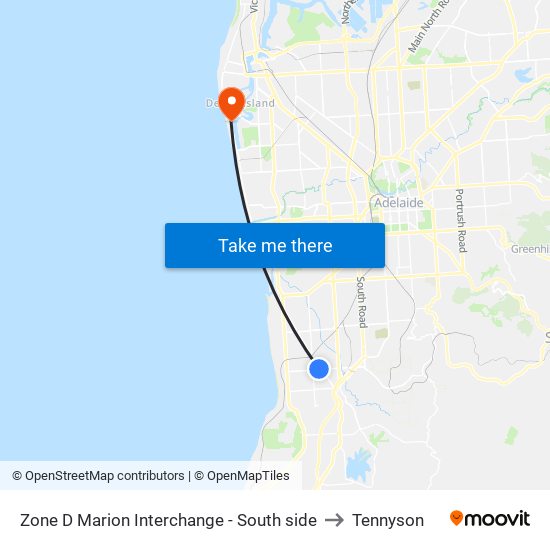 Zone D Marion Interchange - South side to Tennyson map