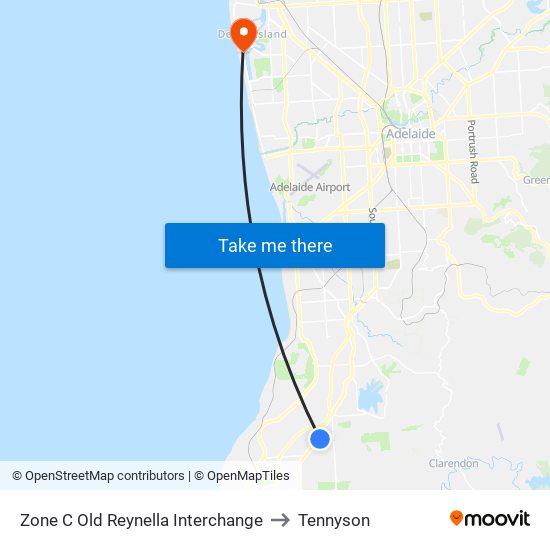 Zone C Old Reynella Interchange to Tennyson map