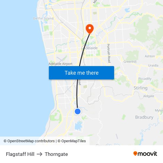 Flagstaff Hill to Thorngate map
