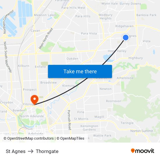 St Agnes to Thorngate map