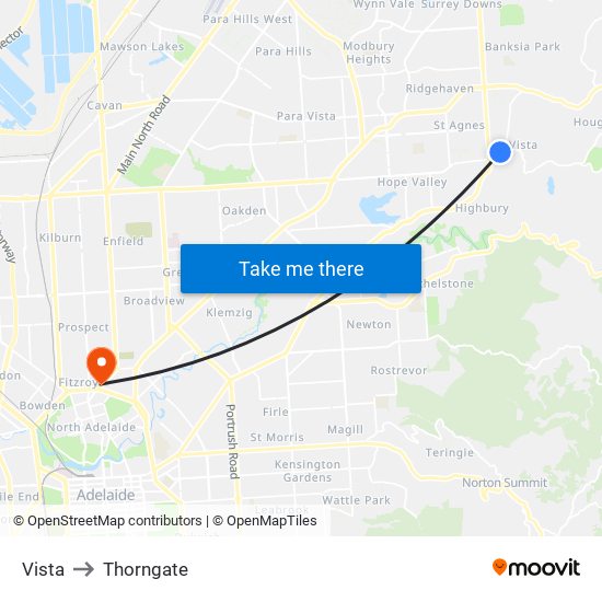 Vista to Thorngate map