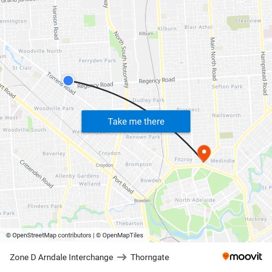 Zone D Arndale Interchange to Thorngate map