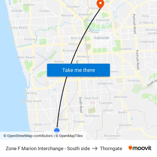 Zone F Marion Interchange - South side to Thorngate map