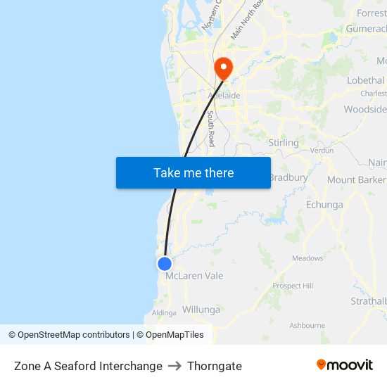 Zone A Seaford Interchange to Thorngate map