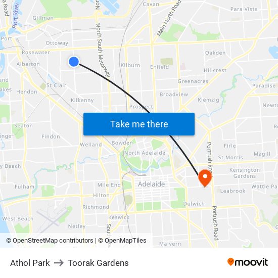 Athol Park to Toorak Gardens map