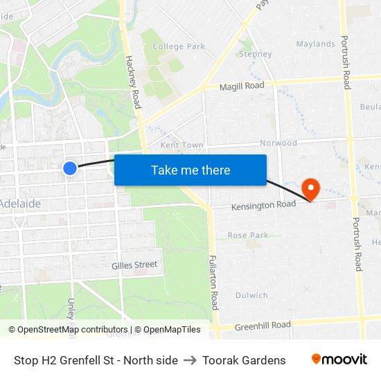 Stop H2 Grenfell St - North side to Toorak Gardens map