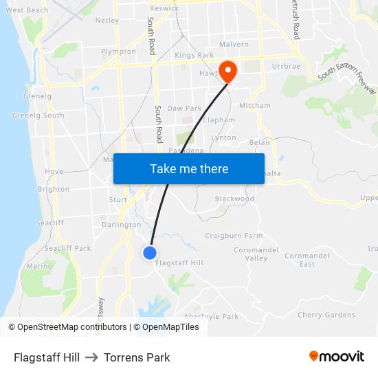 Flagstaff Hill to Torrens Park map