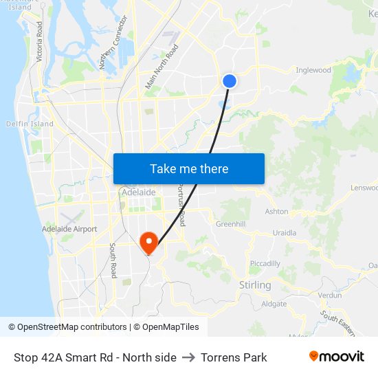 Stop 42A Smart Rd - North side to Torrens Park map