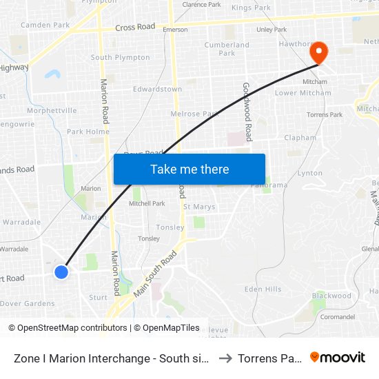 Zone I Marion Interchange - South side to Torrens Park map