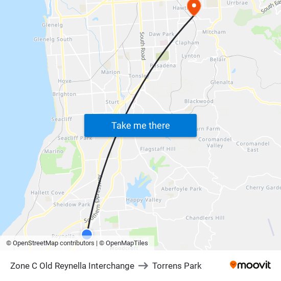 Zone C Old Reynella Interchange to Torrens Park map