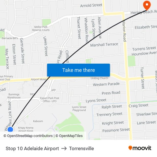 Stop 10 Adelaide Airport to Torrensville map