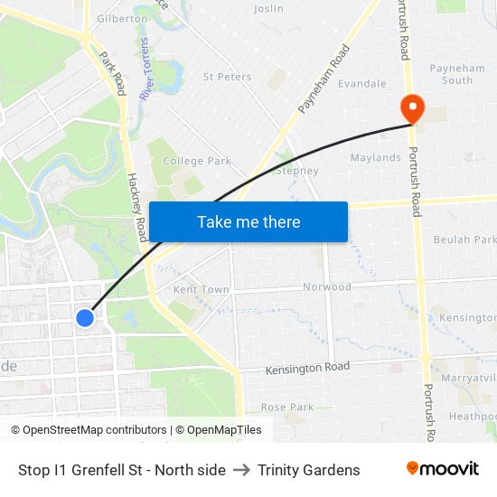 Stop I1 Grenfell St - North side to Trinity Gardens map