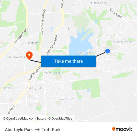 Aberfoyle Park to Trott Park map